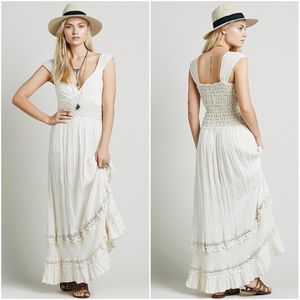 Free People cream "Bahama Breeze" maxi dress S